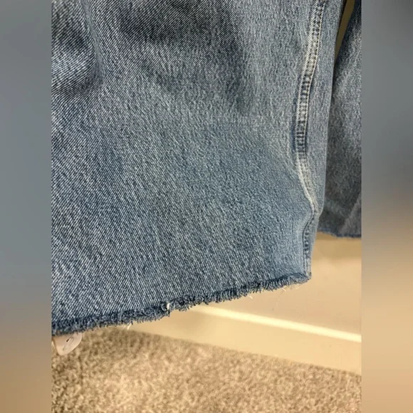 Reformation Pleated Reworked High Rise Wide Leg Jeans -27 - Picture 6 of 13